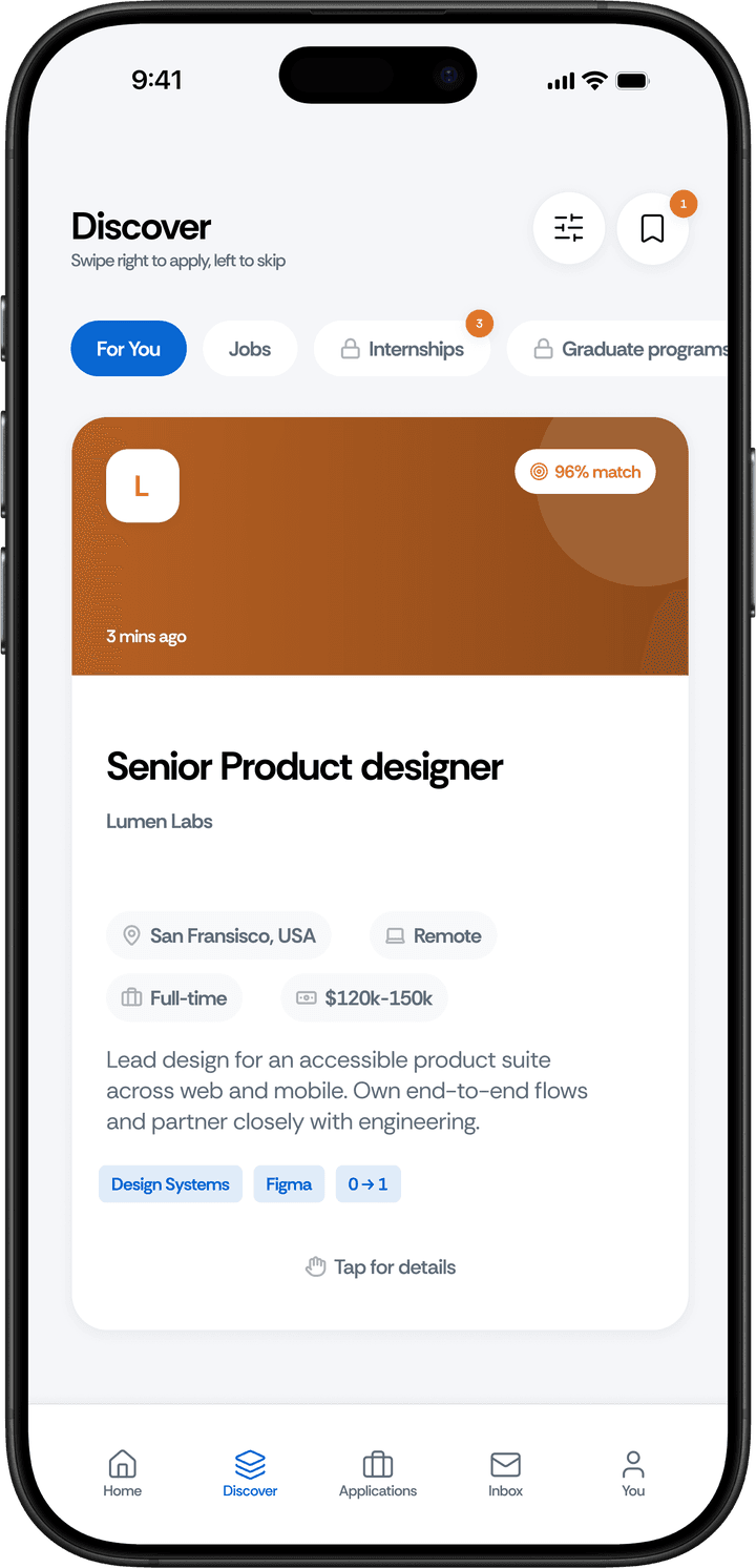 TalentApply mobile jobs screen
